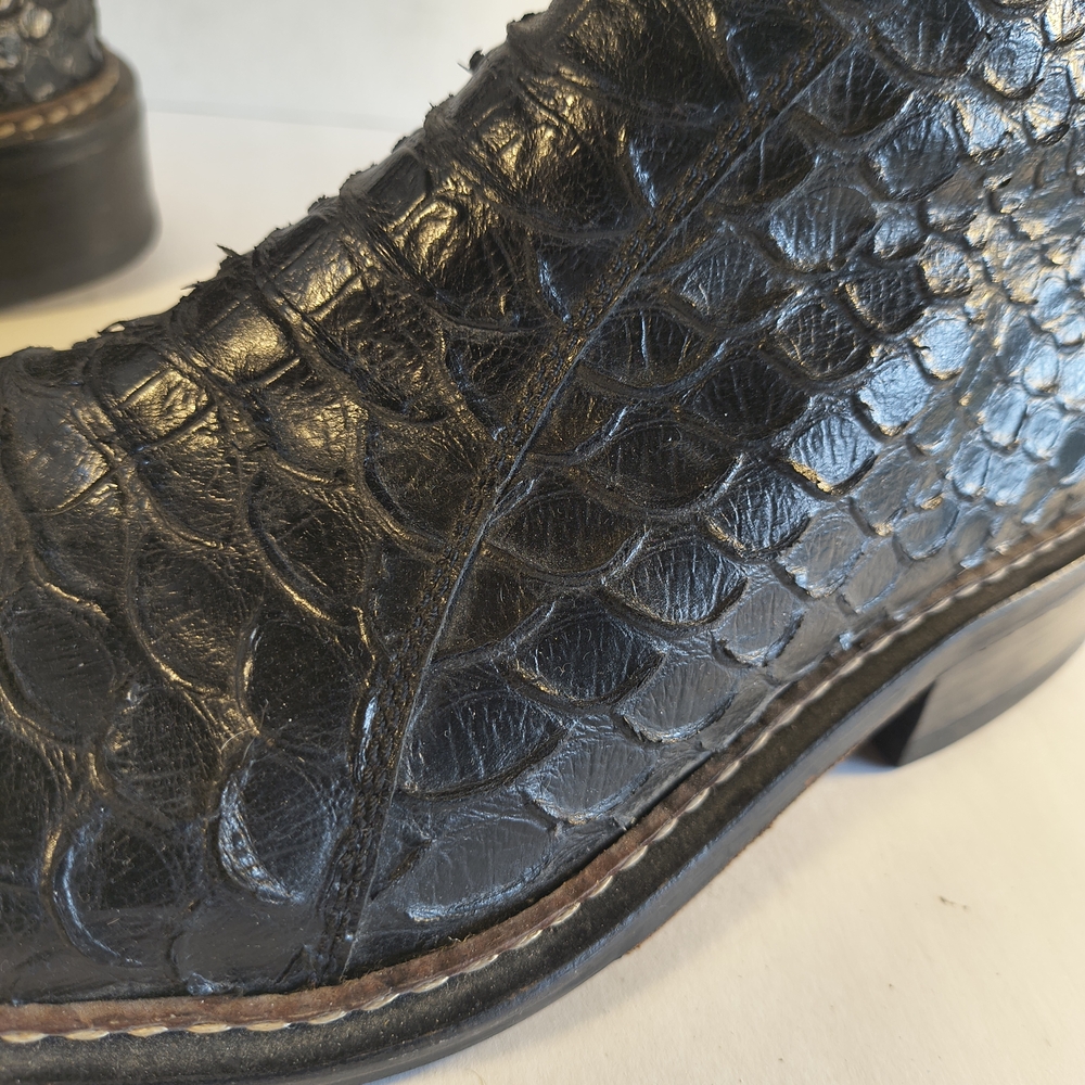 Angel Infantes Men's Black Reptile Shoe Boots